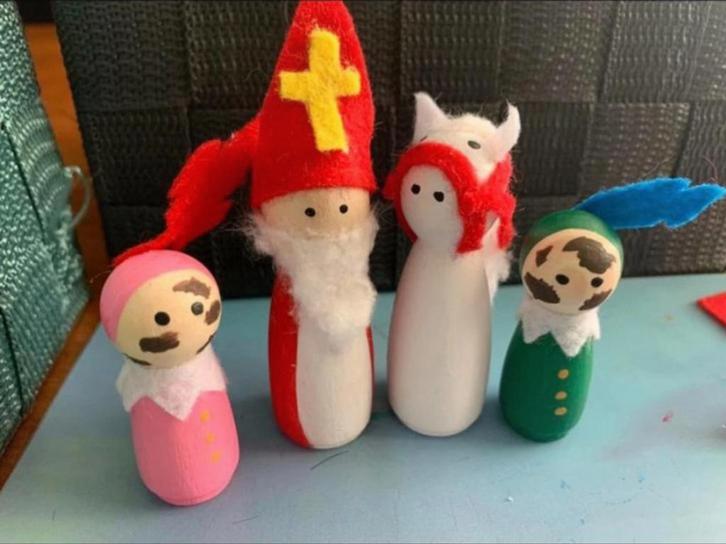 Pegdolls Sinterklaas en pieten, Kinderen en Baby's, Speelgoed | Houten speelgoed, Nieuw, Ophalen of Verzenden