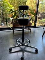 Vitra Nelson Perch kruk. Zwart leder, Ophalen, Zo goed als nieuw, Zwart