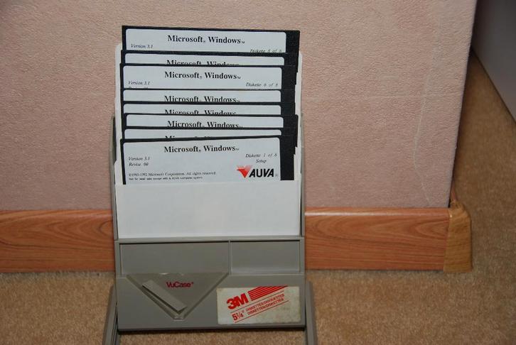 Microsoft Windows V3.1 op 8 x 5,25 inch floppy disk, Computers en Software, Vintage Computers, Ophalen of Verzenden