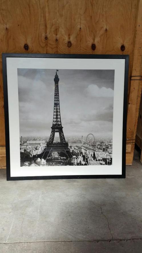 Foto Eiffeltoren in zwarte lijst, Huis en Inrichting, Woonaccessoires | Wanddecoraties, Gebruikt, Ophalen
