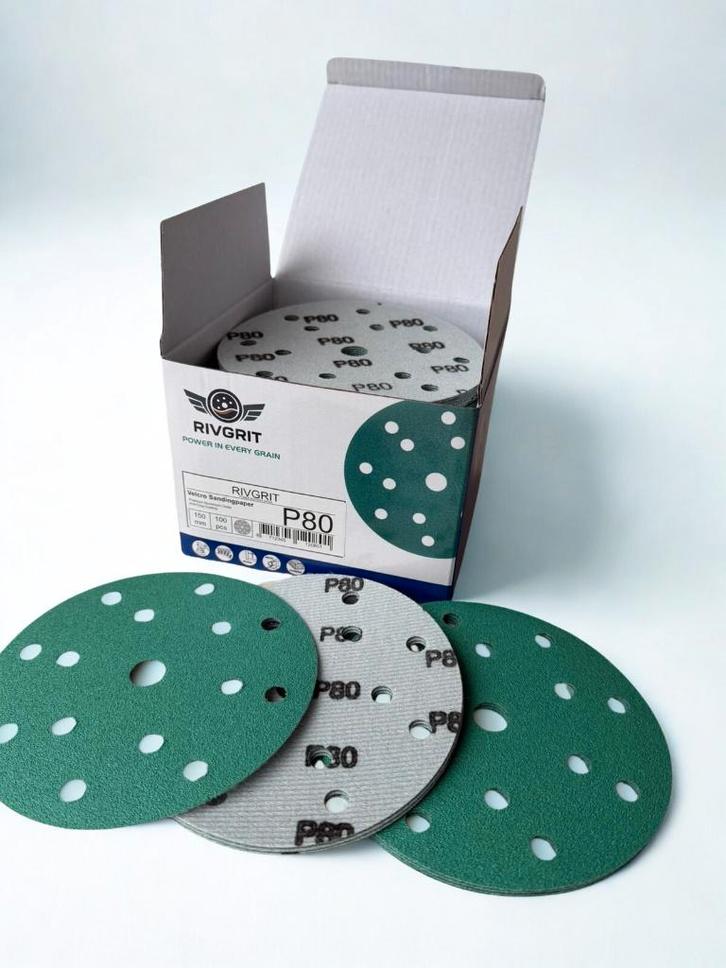 Schuurschijven 150mm 15 gats velcro P40–P2000 Professioneel, Auto diversen, Onderhoudsmiddelen, Ophalen of Verzenden