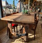 Unieke tafel Frans Eiken Old Oak Barnwood | Loods66, 200 cm of meer, 100 tot 150 cm, Rechthoekig, Ophalen of Verzenden