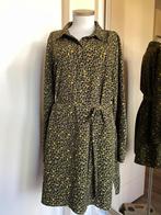 jurk 46 groen/zwart/wit/geel, Maat 46/48 (XL) of groter, Ophalen of Verzenden, Zo goed als nieuw, Onder de knie