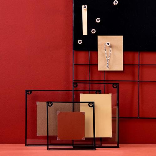vtwonen rechthoekige metalen fotolijsten set van 3, Zwart, Huis en Inrichting, Woonaccessoires | Lijsten, Nieuw, Minder dan 50 cm