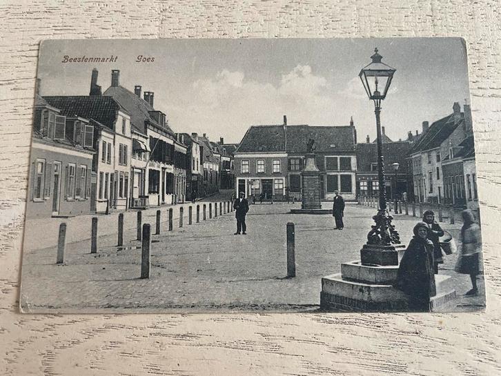 Oude ansichtkaart Beestenmarkt Goes, Verzamelen, Ansichtkaarten | Nederland, Ongelopen, Zeeland, Voor 1920, Ophalen of Verzenden