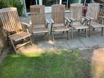 6 Teak tuinstoelen opklapbaar garden impressions, Tuin en Terras, Ophalen, Gebruikt, Teakhout, Verstelbaar