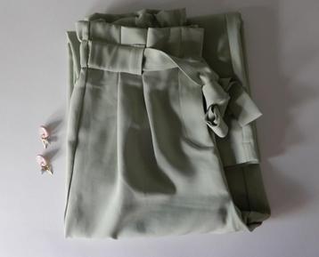 Limegroene high-waist pantalon van Pieces – maat S beschikbaar voor biedingen