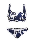 Partij navy/witte voorgevormde bikini sets voor dames, Nieuw, Blauw, Bikini, Ophalen of Verzenden