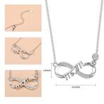 Mom Ketting – Oneindig Hart Hanger – 925 Zilver Plated, Overige materialen, Nieuw, Ophalen of Verzenden, Met kristal