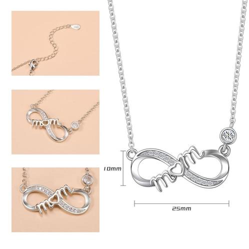 Mom Ketting – Oneindig Hart Hanger – 925 Zilver Plated, Sieraden, Tassen en Uiterlijk, Kettingen, Nieuw, Overige materialen, Zilver