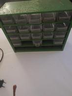 Vintage Groene Onderdelenlade met Lades, Ophalen of Verzenden, Gevuld, Gebruikt