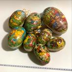 8 Vintage Paaseieren van Karton - Decoratief, Diversen, Pasen, Ophalen of Verzenden, Gebruikt