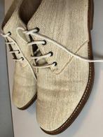 Dick Boons  safari schoen linnen + leer crème zand Zgan m 37, Beige, Overige typen, Ophalen of Verzenden, Zo goed als nieuw