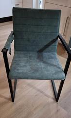 6 groen/turquoise Eetkamerstoelen met Armleuning, Huis en Inrichting, Stoelen, Ophalen, Gebruikt, Overige kleuren, Metaal