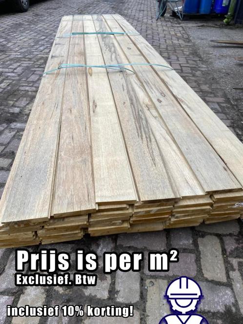 Nieuw! Fraké hout interieurbekleding mes en groef verbinding, Doe-het-zelf en Verbouw, Hout en Planken, Nieuw, Plank, Eiken, 300 cm of meer