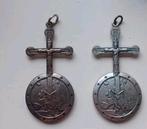 Christelijke hanger, medaillon  kruis ,christus voor Europa, Verzamelen, Religie, Gebruikt, Ophalen of Verzenden