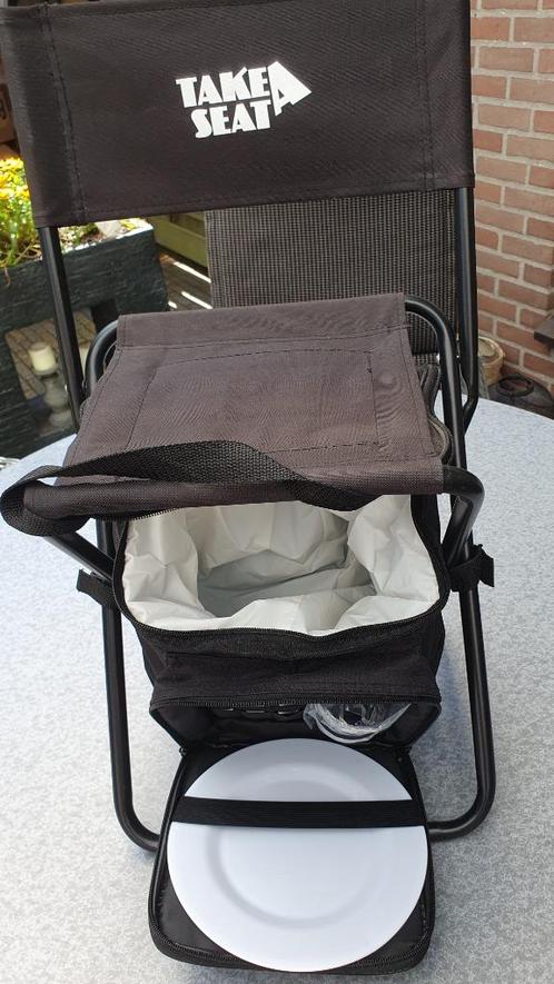 Klapstoeltje Take a Seat inclusief koeltas onder de zitting, Caravans en Kamperen, Kampeeraccessoires, Nieuw, Ophalen