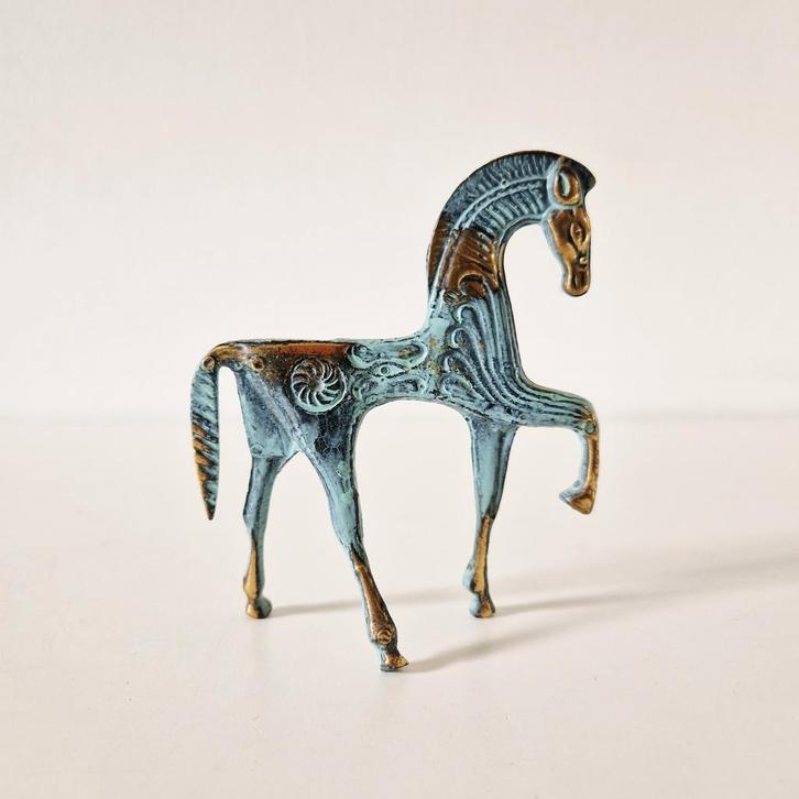 Mid century 60's koper of brons paard beeld beeldje, Antiek en Kunst, Antiek | Koper en Brons, Koper, Ophalen of Verzenden