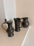 Oude Tinnen Kannetjes - Set van 3, Antiek en Kunst, Antiek | Tin, Ophalen of Verzenden