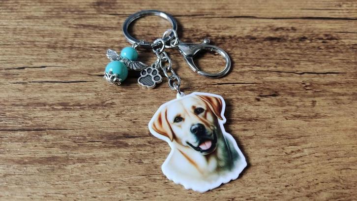 (Ketting)Hanger Labrador blond groot met beschermengeltje, Sieraden, Tassen en Uiterlijk, Kettinghangers, Dier, Verzenden