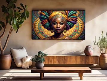Uniek XXL Glasschilderij | African Queen - 5 sizes beschikbaar voor biedingen