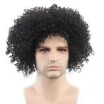 Mannenpruik afro kroes zwart krullend haar, Verzenden, Nieuw, Pruik of Haarverlenging