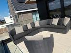 Organische loungeset tuin life bank rotan zwart rond tuinset, Ophalen, Bank