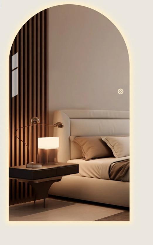 Boogspiegel met LED verlichting | 180x100 cm, Huis en Inrichting, Woonaccessoires | Spiegels, Zo goed als nieuw, Minder dan 100 cm