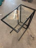 Glazen bijzettafel, Huis en Inrichting, Tafels | Salontafels, Ophalen, Minder dan 50 cm, Gebruikt, 50 tot 100 cm