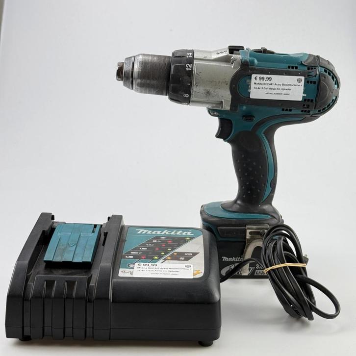 Makita BDF441 Accu Boormachine + 14.4v 3.0ah Accu en Oplader, Doe-het-zelf en Verbouw, Gereedschap | Handgereedschap, Zo goed als nieuw