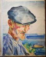 Portret man. Aquarel. Ongesigneerd., Ophalen of Verzenden