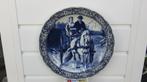 Antiek Delfs blauw aardewerk wandbord van 40 cm., Ophalen of Verzenden
