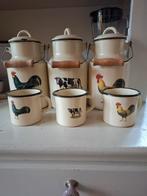 Te koop leuke melkbussen met bekers set., Huis en Inrichting, Ophalen, Gebruikt