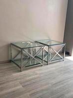 Riviera maison bijzettafels, Ophalen, Gebruikt, 50 tot 100 cm, Glas