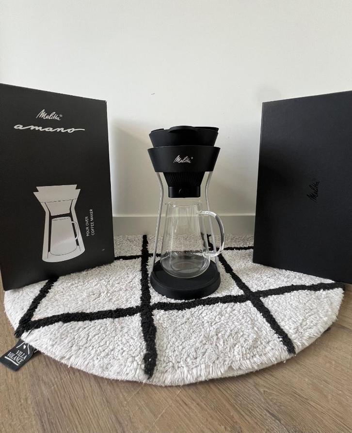 Nieuw zwart glas Melitta Amano pour over coffee maker machin, Witgoed en Apparatuur, Koffiezetapparaten, Nieuw, Gemalen koffie