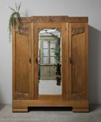 Antieke eiken Art Deco XL meidenkast vintage kast demontabel, Ophalen of Verzenden