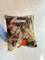 Geborduurd kussen nieuw binnenkussen en achterkant, kindjes, -, Blauw, -, Vierkant