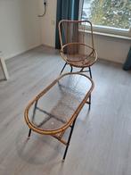 Vintage Rotan stoel en tafel set, Ophalen, Gebruikt, Bruin, Vintage