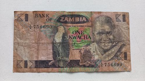 Balkbiljet Zambia - 1 Kwacha, Postzegels en Munten, Bankbiljetten | Afrika, Los biljet, Zambia, Ophalen of Verzenden