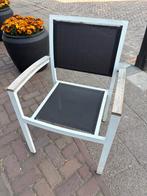 Terras stoel stapelbaar zwart/wit, Tuin en Terras, Tuinstoelen, Ophalen of Verzenden, Zo goed als nieuw, Aluminium, Stapelbaar