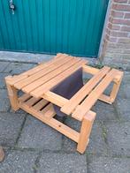 Vintage Retro Design Deens Grenen Salontafel Lectuurmand, Huis en Inrichting, Tafels | Salontafels, Ophalen, Gebruikt, 100 tot 150 cm