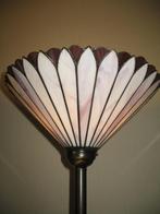 Brons/Koperen Vloerlamp met Omgekeerde Tiffany Kap, Ophalen, Vintage