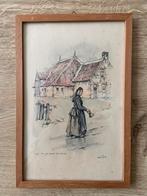 Anton pieck afdruk aquarel matje v jan bonne met bel, Antiek en Kunst, Kunst | Tekeningen en Foto's, Ophalen of Verzenden