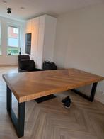 Eiken Visgraat Tafel - Prachtig Design!, Ophalen of Verzenden, Zo goed als nieuw, Vijf personen of meer, 200 cm of meer