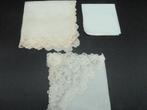 3 antieke zakdoekjes zijde en kant, Antiek en Kunst, Ophalen of Verzenden