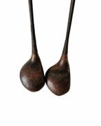 2 antieke golfclubs van hout en bamboe, Ophalen of Verzenden
