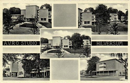 A.V.R.O. Studio Hilversum - 5 afb - 1939 gelopen, Verzamelen, Ansichtkaarten | Nederland, Gelopen, Utrecht, 1920 tot 1940, Ophalen of Verzenden