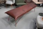 2 x luxe bank eetkamerbank Vidar Jess design metaal & leer, Huis en Inrichting, Stoelen, Ophalen, Bruin, Zo goed als nieuw, Metaal