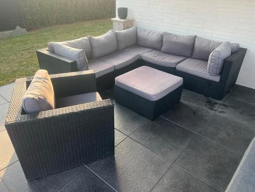 Loungeset Bois le Duc, Tuin en Terras, Tuinsets en Loungesets, Gebruikt, Loungeset, Wicker, 5 zitplaatsen, Bank, Ophalen