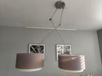 Dubbele tafellamp met grijze kappen, Ophalen, Zo goed als nieuw